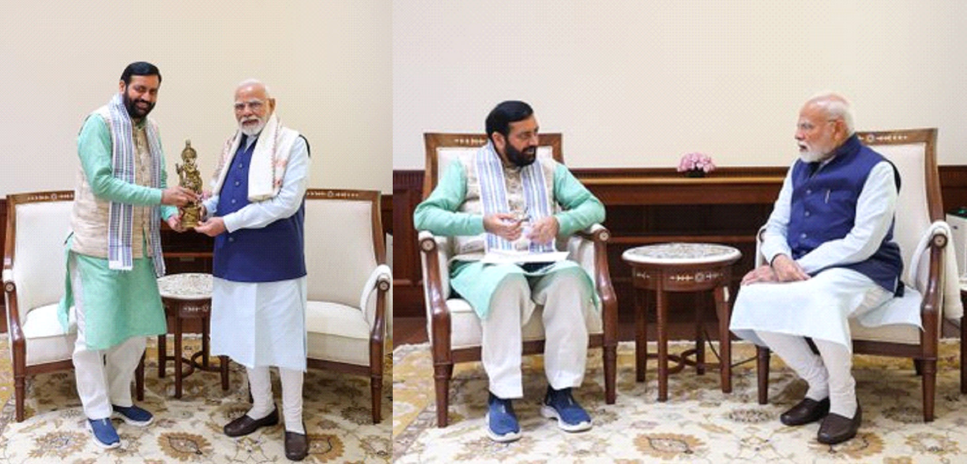 Chief Minister Naib Singh Saini paid a courtesy call on Prime Minister Narendra Modi.